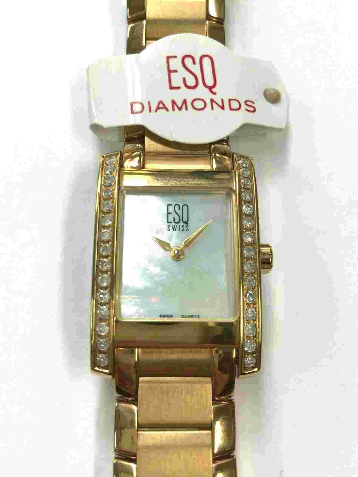 ESQ by MOVADO white Ventura Swiss movement gold tone 07101102