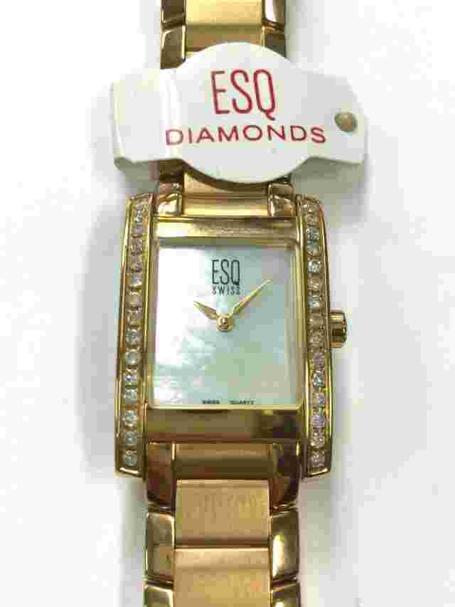 ESQ by MOVADO white Ventura Swiss movement gold tone 07101102