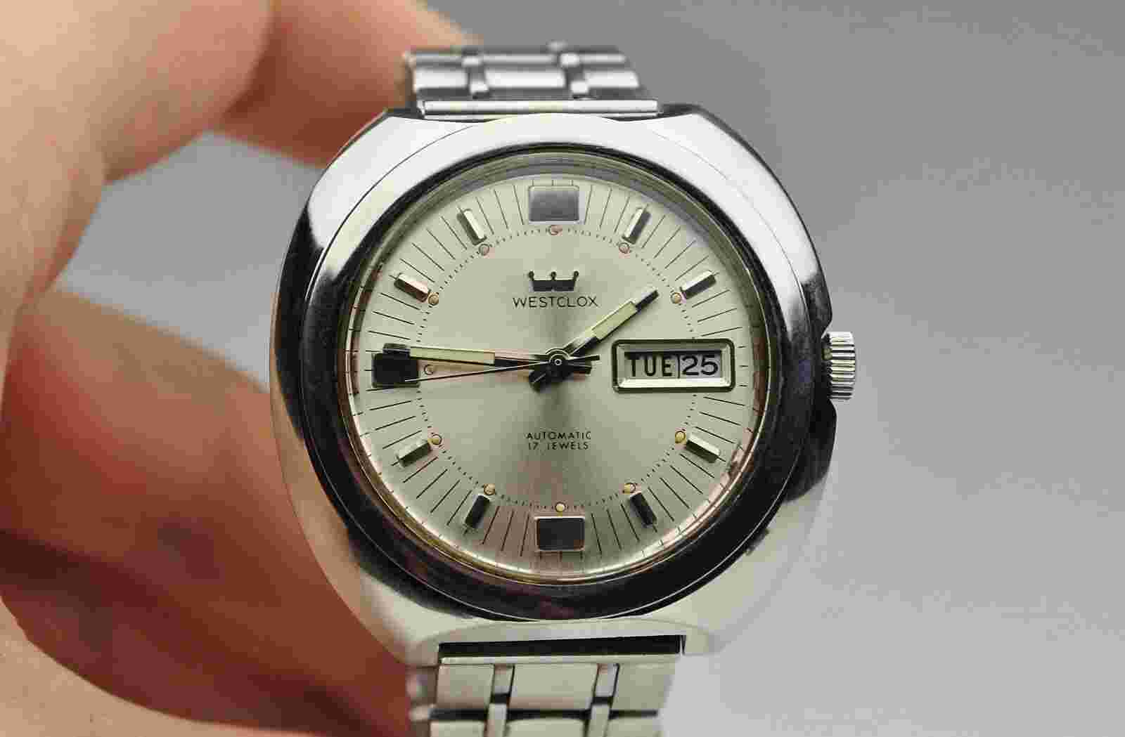 Vintage WESTCLOX Crown Line High End Automatic Mens Watch, Mad Men Era