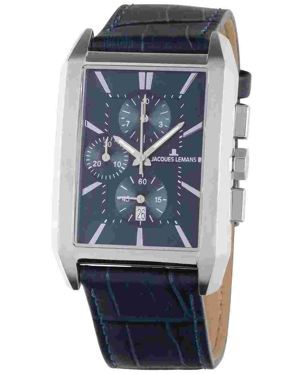 Jacques Lemans 1-2161.1C Torino squarer Mens Chronograph 34mm 5ATM