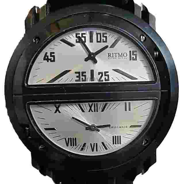 Ritmo Mundo Persepolis GMT Triple Time Black PVD Stainless Steel Watch