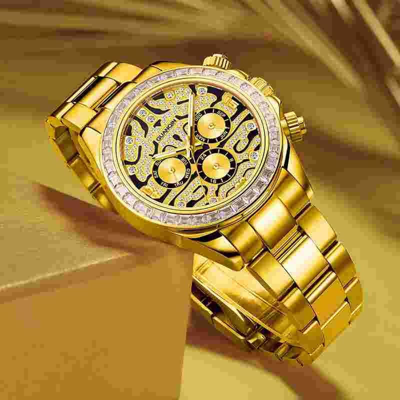 Guanqin Men's Automatic Mechanical Watch Waterproof Business Rainbow Tiger 40mm
