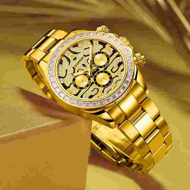 Guanqin Men's Automatic Mechanical Watch Waterproof Business Rainbow Tiger 40mm