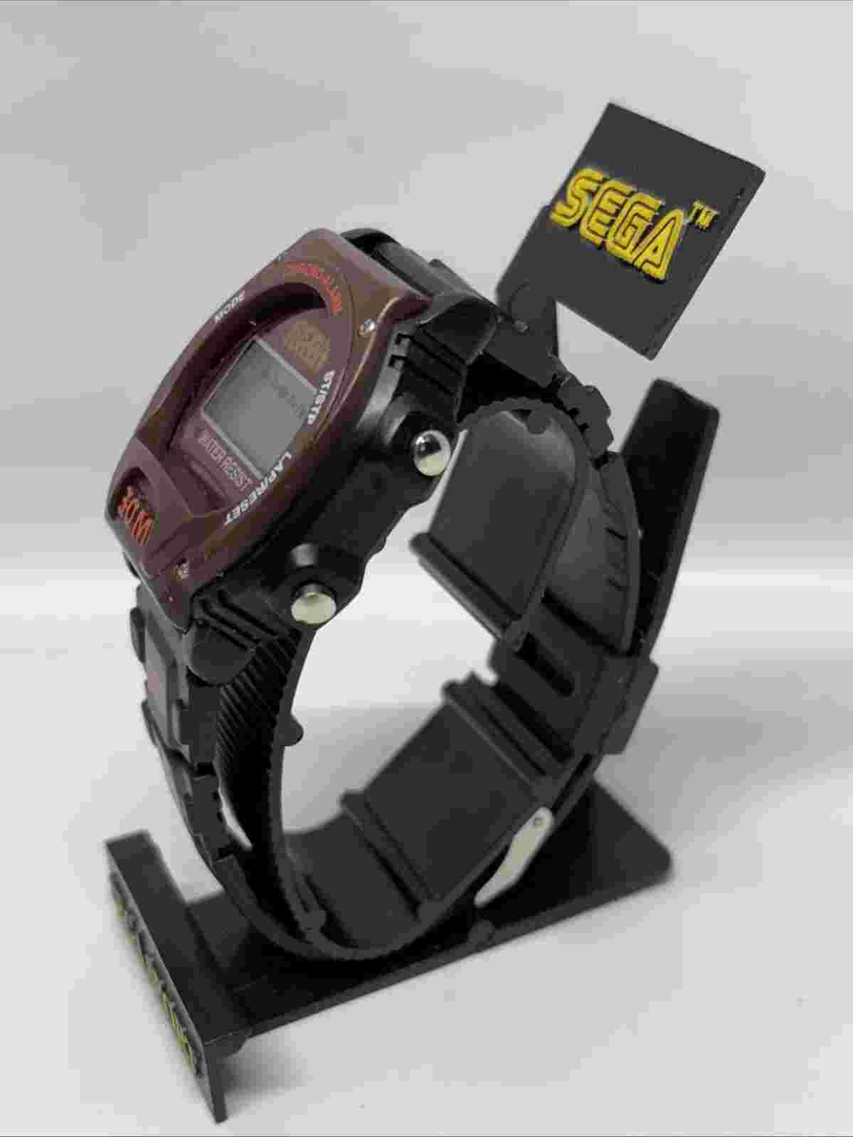 Sega Sports Watch Vintage Retro Quartz Black Rugged 30 Metres Chrono