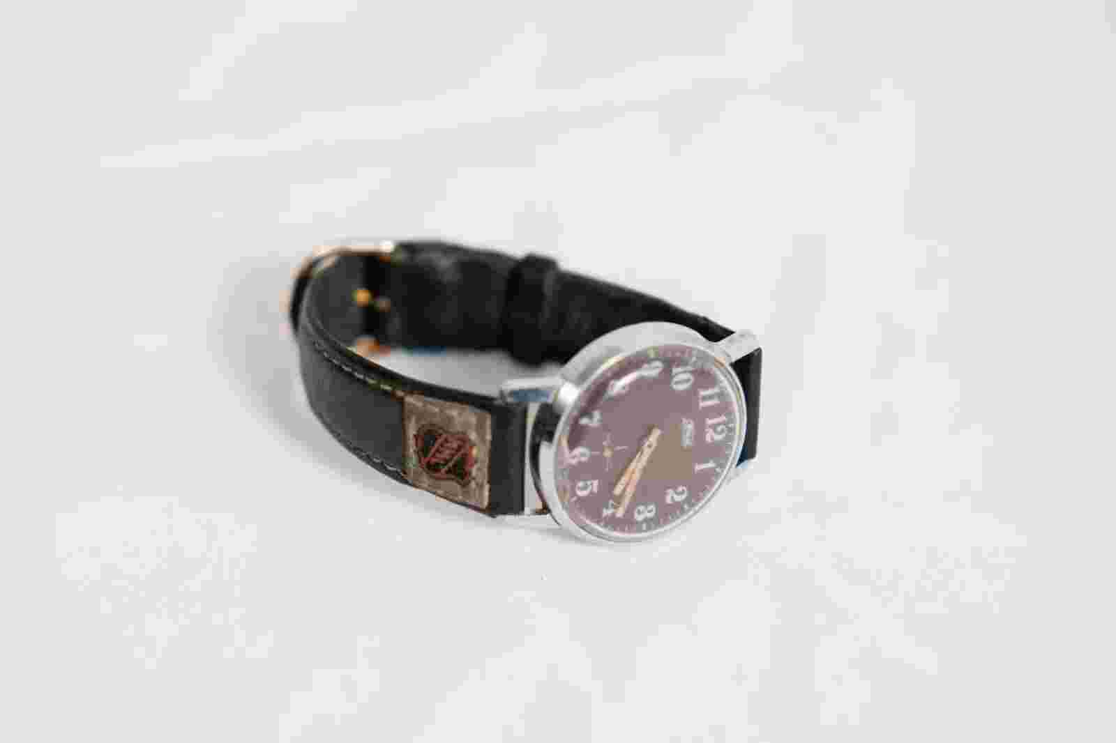 Vintage 1980'S USSR, men's ZIM cal. 2602 black guilloche dial 15J  wristwatch