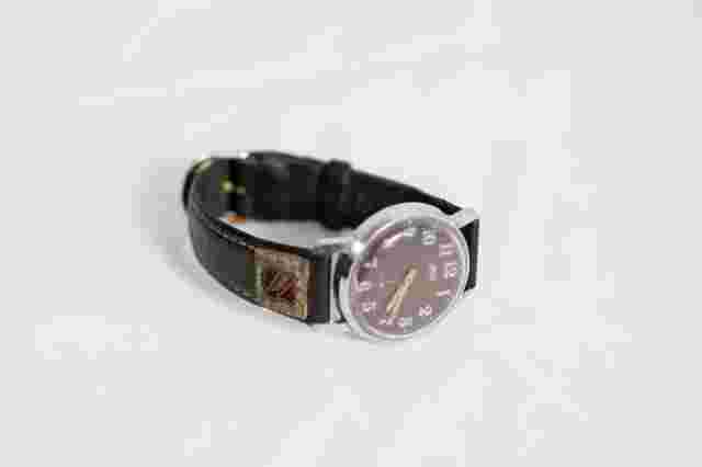 Vintage 1980'S USSR, men's ZIM cal. 2602 black guilloche dial 15J  wristwatch