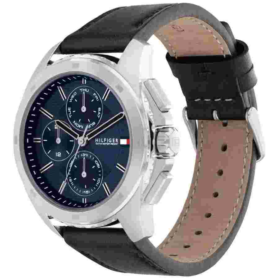 TOMMY HILFIGER WATCH MEN'S WALKER 1710619 BAND MATERIAL: LEATHER BLACK