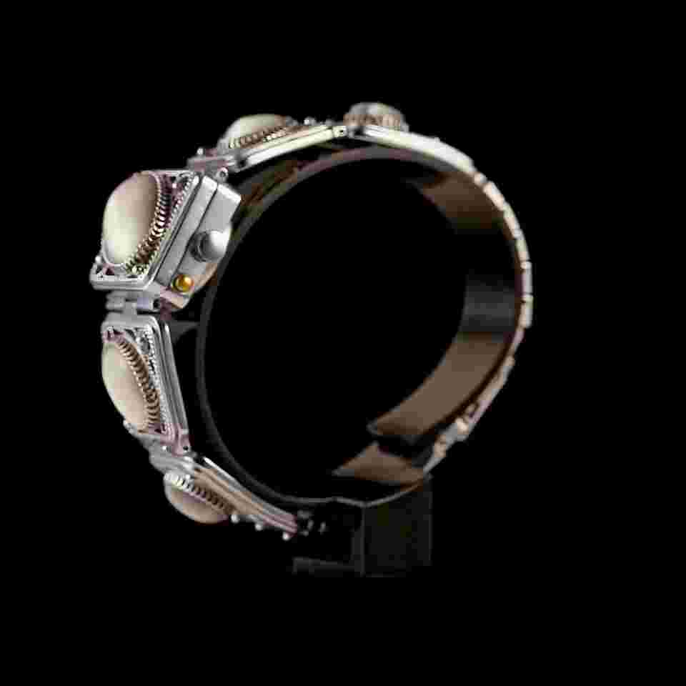 Vintage small cocktail gold-plated women's mechanical wristwatch. Chaika watch