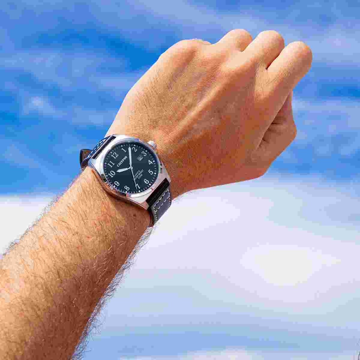 Calypso Men's Watch With Leather Band Black K5868/4