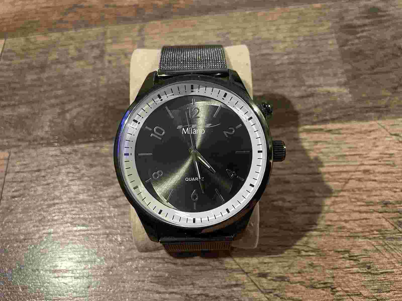 Men’s Milano Quartz Watch Stainless Steel Water Resistant 52mm