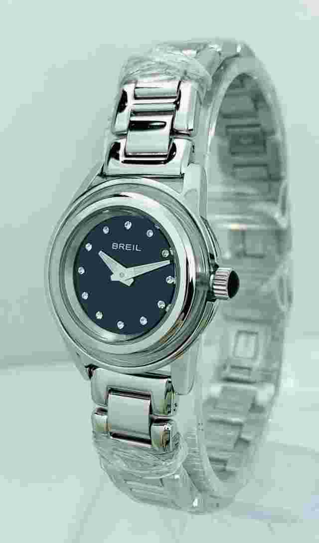 Breil TW1003 Women's Black Dial Stone With Stainless Steel Links Bracelet Watch