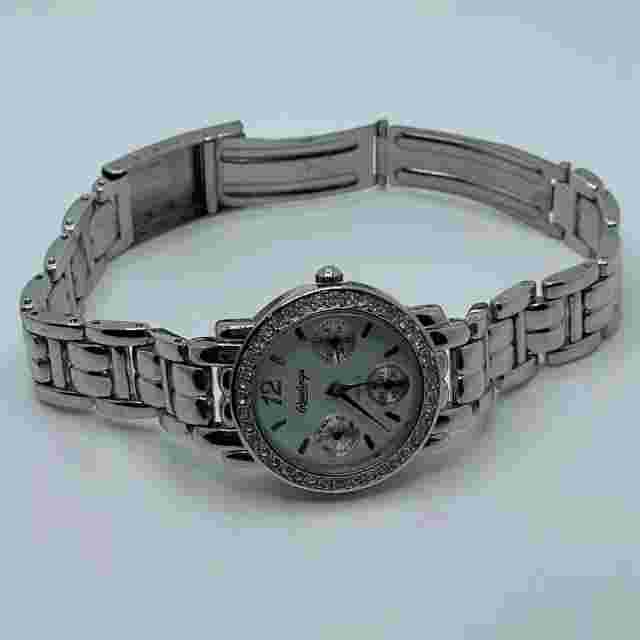 Rawlings Watch Womens Day Date 30mm Case Gem Set Bracelet Band Quartz
