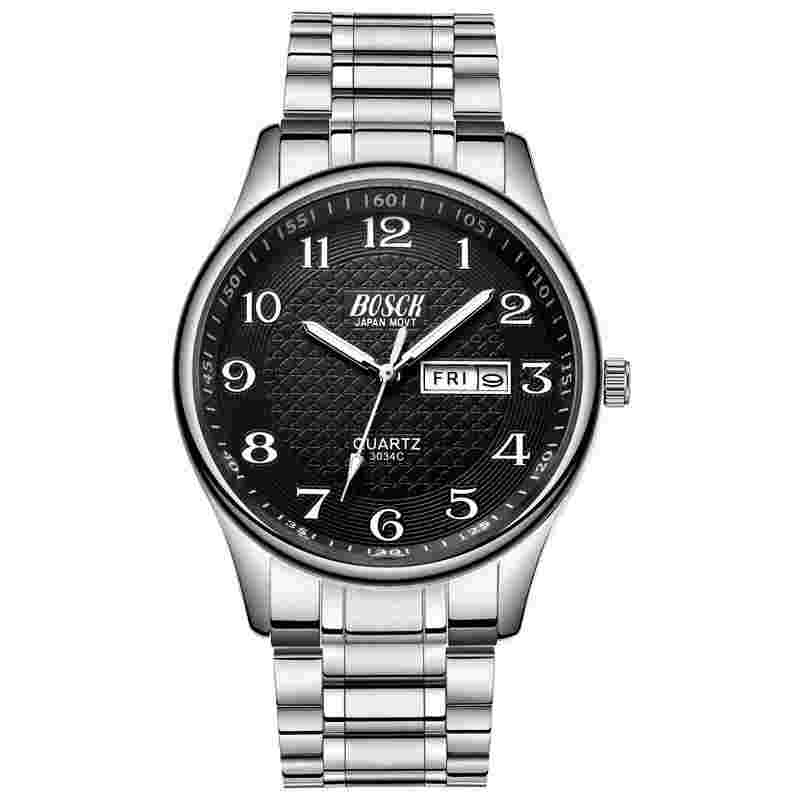 Luxury Classic Men Watch With Stainless Steel Or Leather Wrist Strap Waterproof