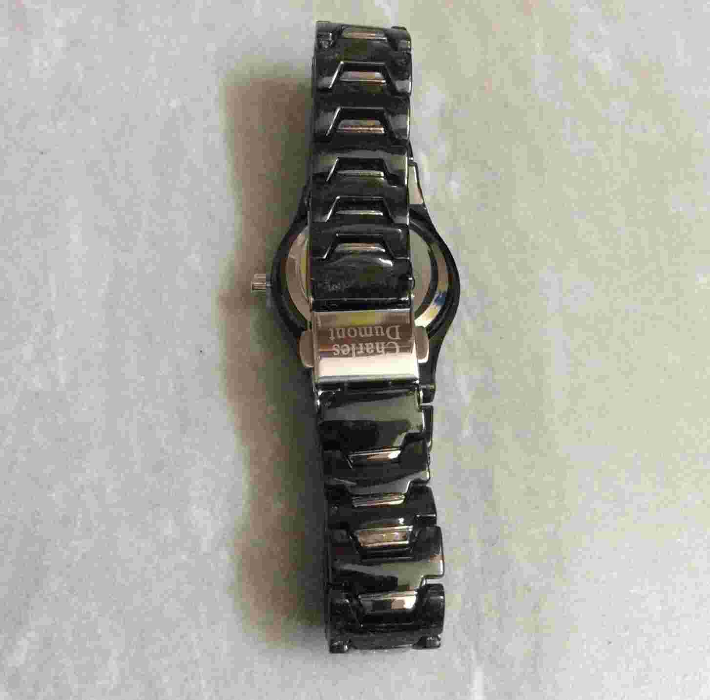 Charles Dumont Paris Women's Watch Round Silver Dial Gunmetal & Silver Band New!