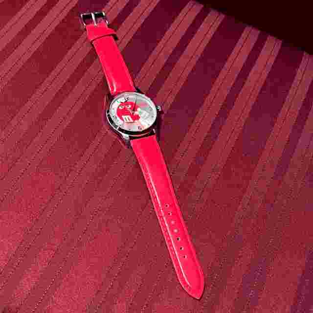 Mars M&M’s 2008 Brand Advertising Red Leather Strap Adjustable Wristwatch