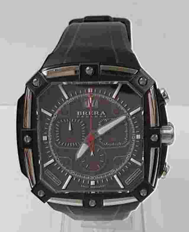 BRERA Orologi Supersportivo Square BRSS2C4601 Black Chronograph Wristwatch
