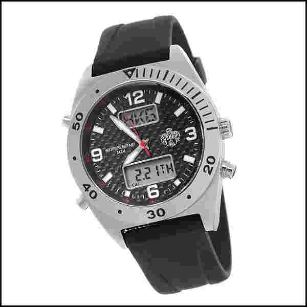 S.U.G. Men's T270 Miyota Movement Quartz Analog Digital Watch Black Rubber