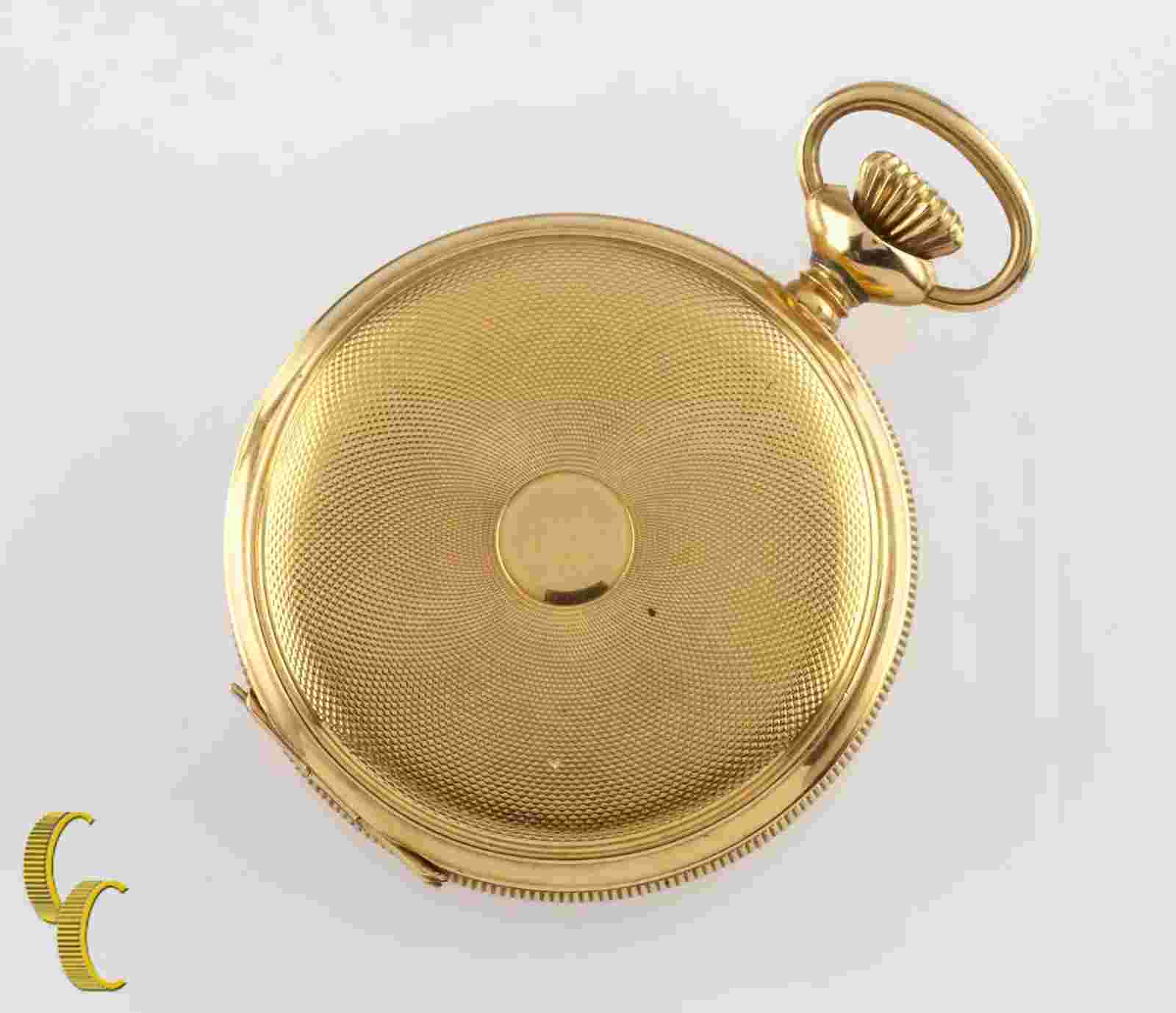 Elgin Antique Mini Hunter 18K Yellow Gold Pocket Watch Gr 208 Size 0 7 Jewel