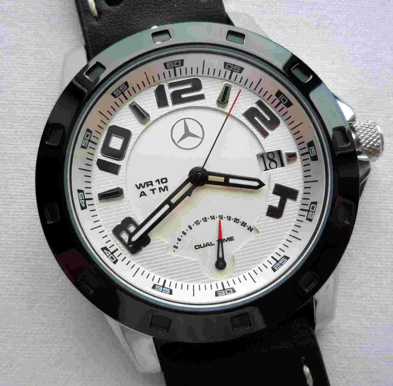 Mercedes Benz Motorsport AMG Racing Sport Line Dual Time Car Accessory GMT Watch