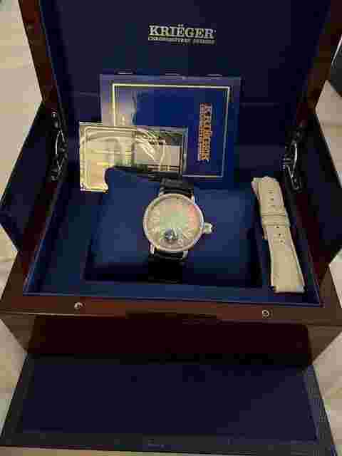 Krieger Gigantium Stainless- Diamond Bezel- Mint- Box & Papers
