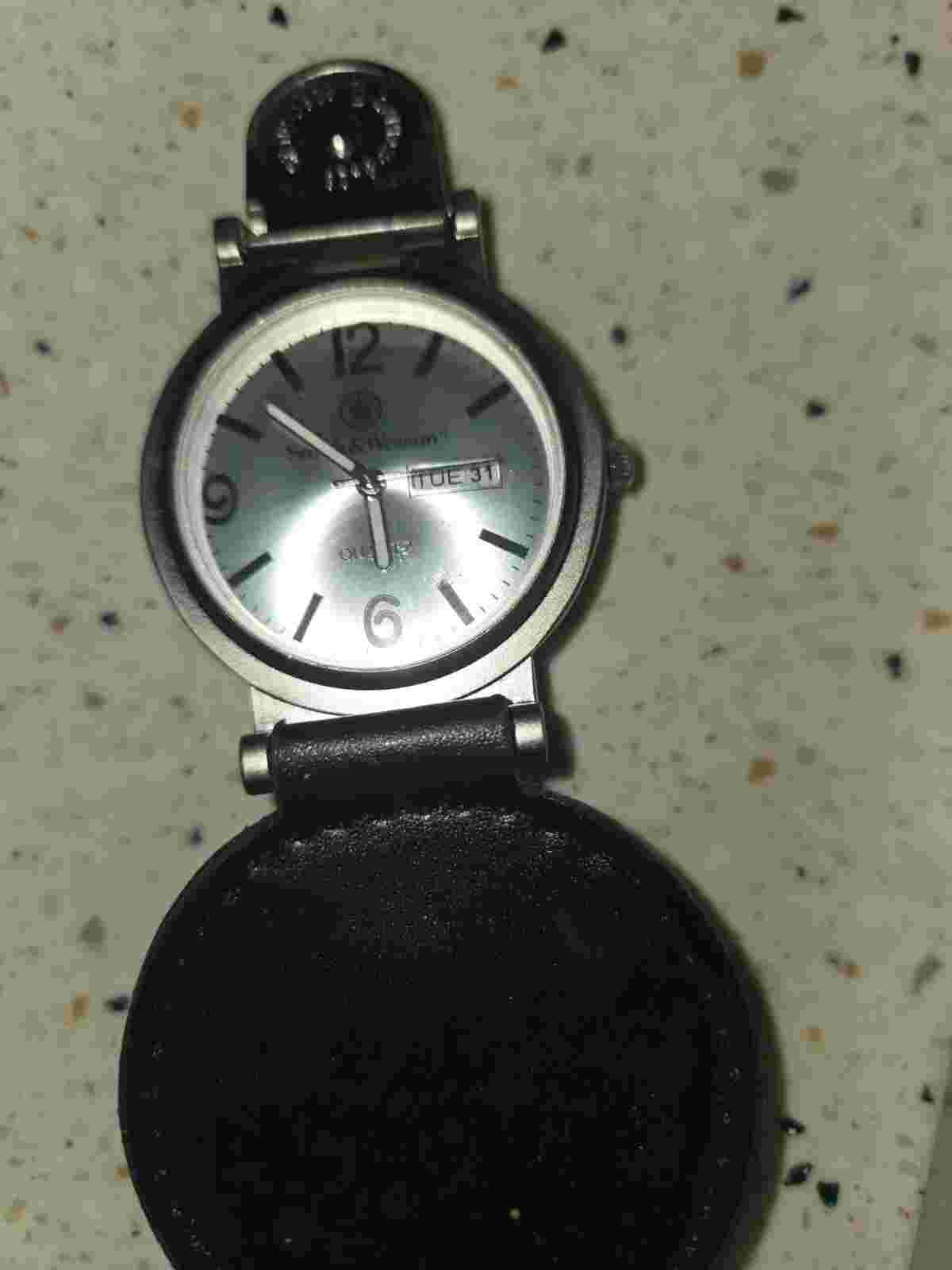 New Mens Smith And Wesson Belt / Pocket Leather Clip Watch