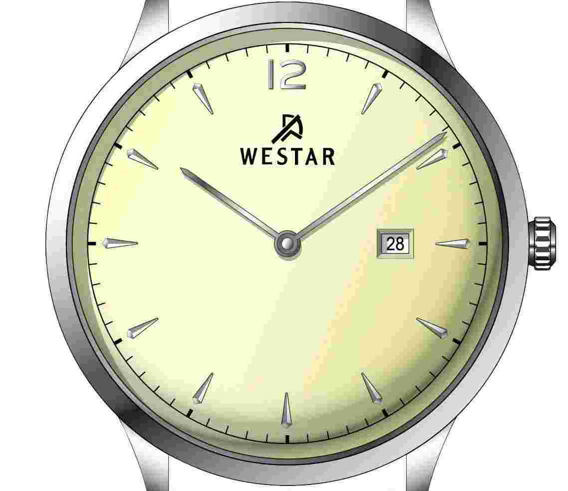 Westar Profile Leather Strap Light Champagne Dial Quartz 50217STN182 Mens Watch