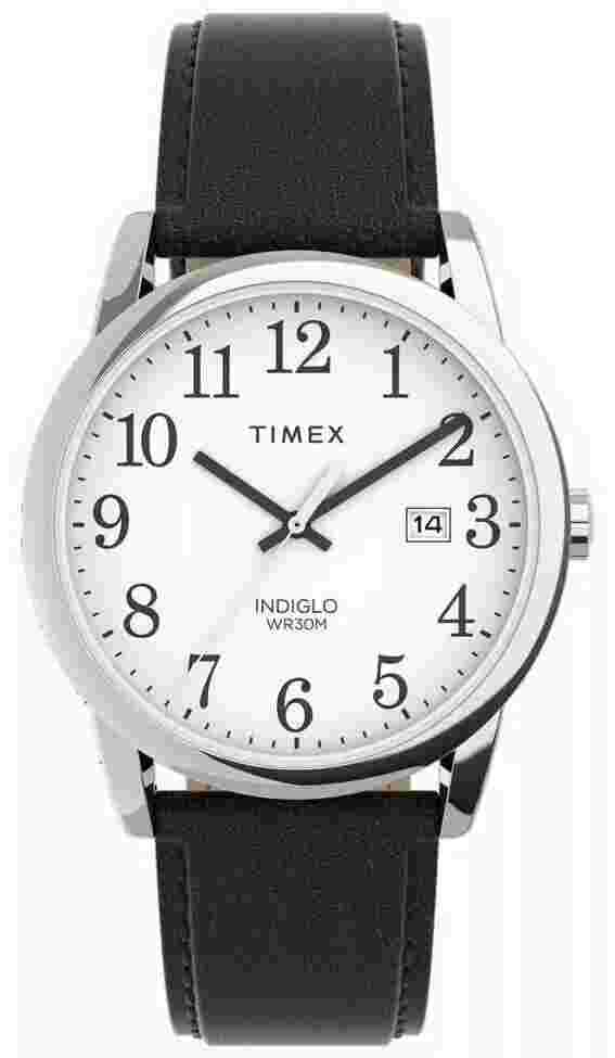 Timex Men's Easy Reader Quartz Calendar Black Leather Watch 38 MM TW2V68800