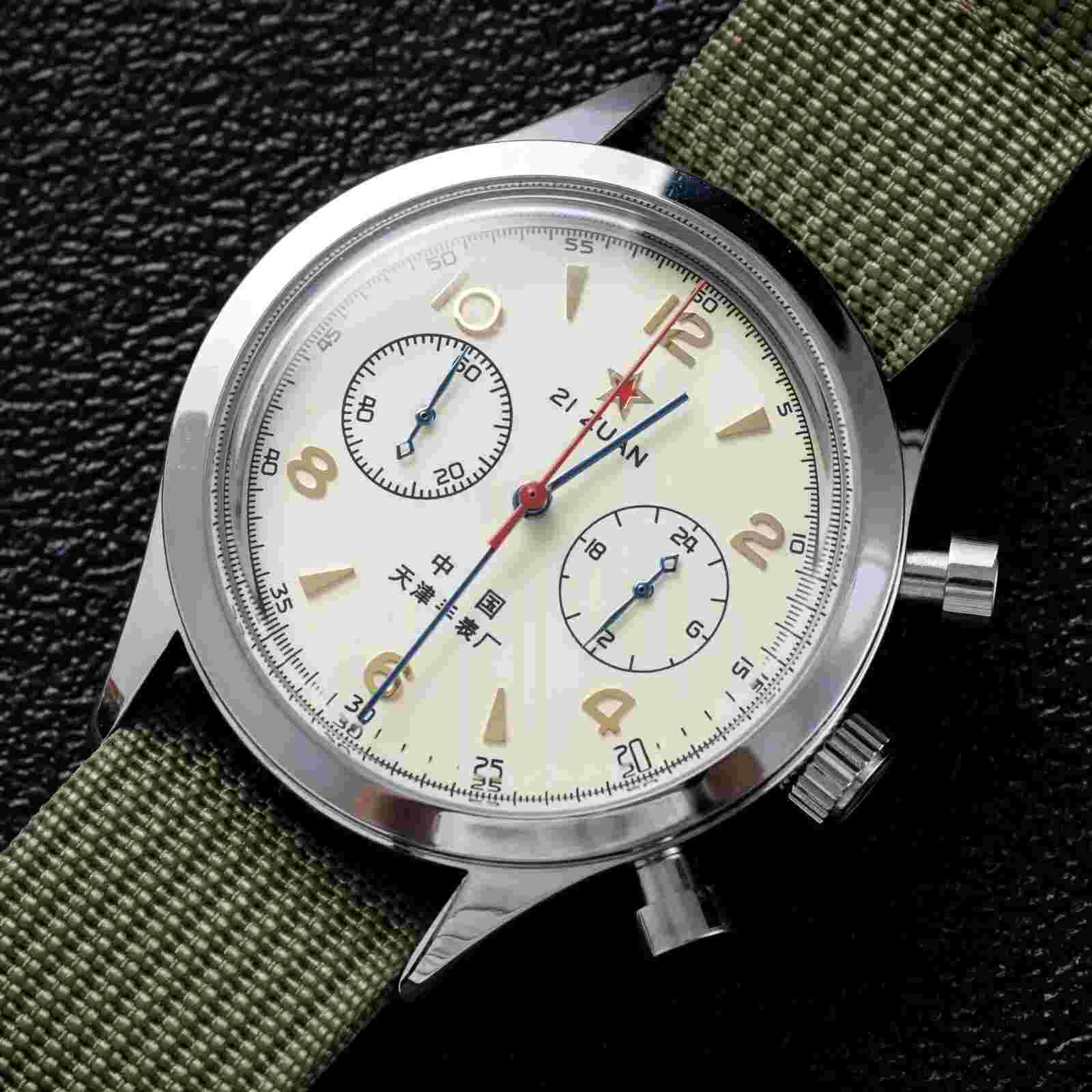 RED STAR 1963 Quartz Alloy Chronograph Watch 38mm Waterproof Vintage Dress Style