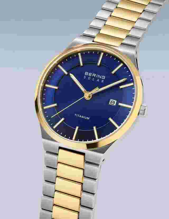 Bering 14439-717 Mens Solar Watch Titanium 39mm 10ATM