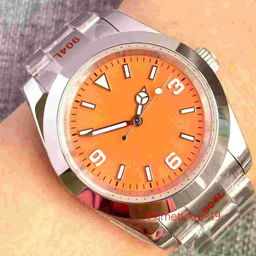 BLIGER Polished 36/39mm Orange/Yellow Automatic Men Watch PT5000 NH35A Sapphire