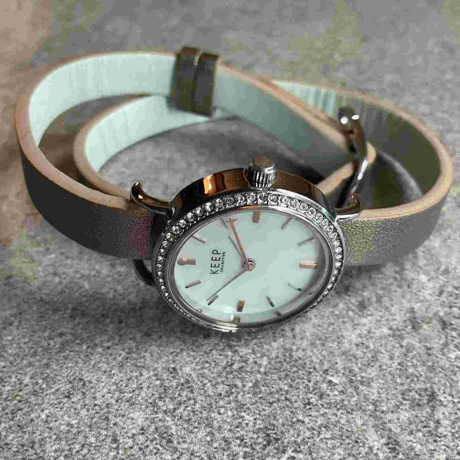 Beautiful Keep Collective Womens Watch Silver Tone Case W/Crystal Accents B-Z