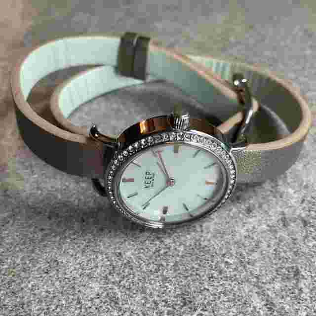 Beautiful Keep Collective Womens Watch Silver Tone Case W/Crystal Accents B-Z