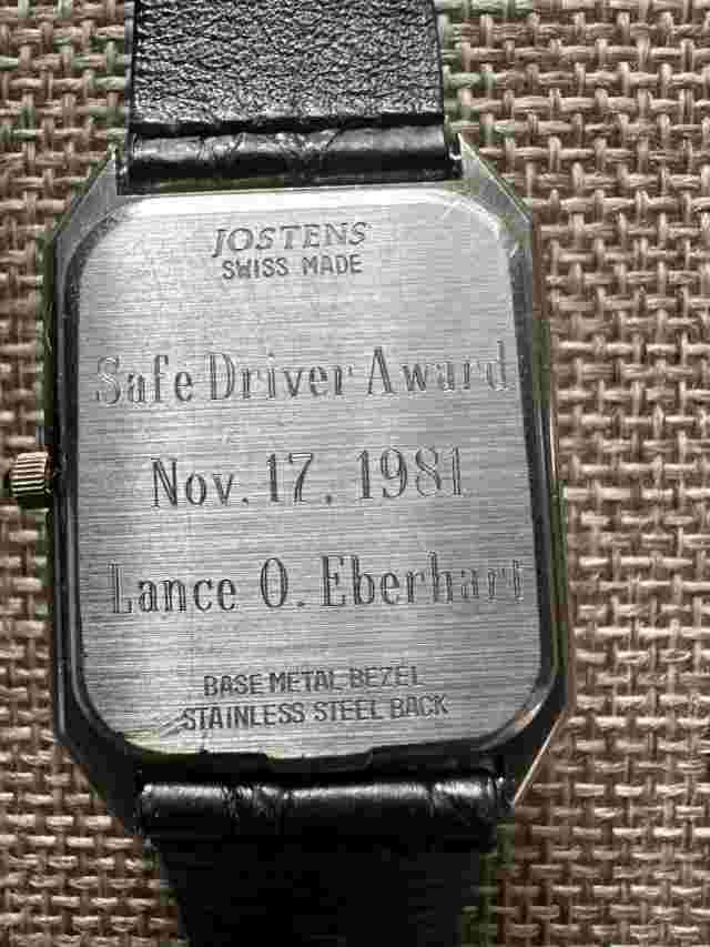 Jostens Award Swiss Made Mens Tank Watch Trimac Transport