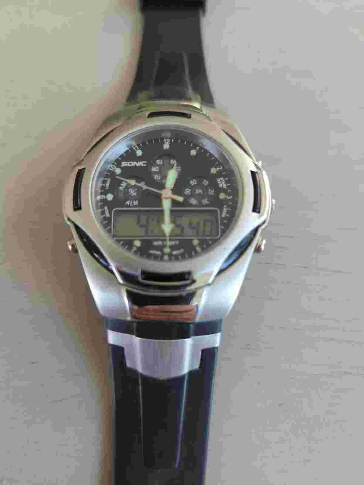Sonic Mens Chronograph Alarm Analog Digital New Battery Running
