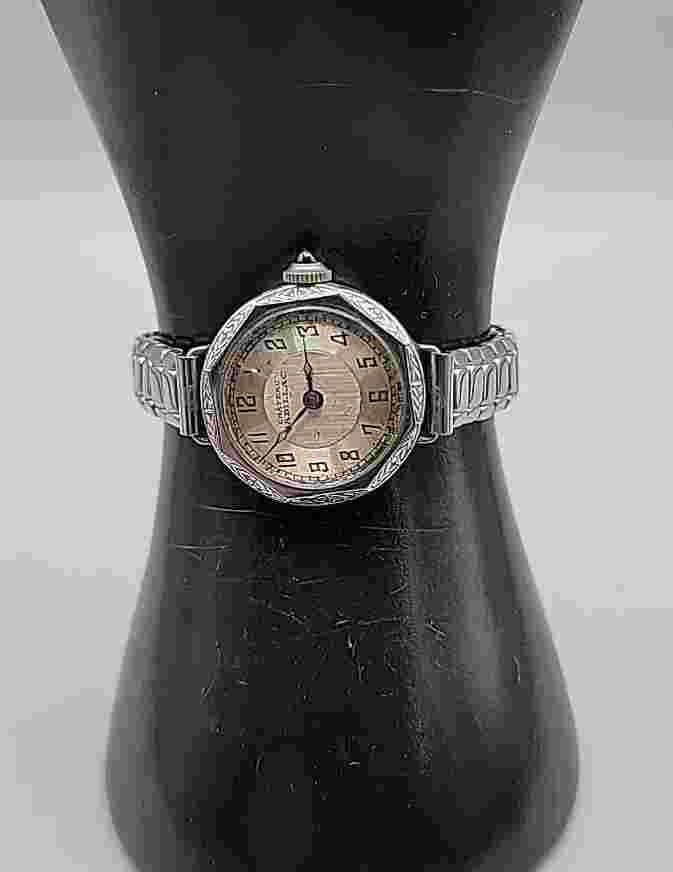 Chateau CADILLAC Ladies Watch Rare 1920s Art Deco  6" Bellavance Band 27mm Dial