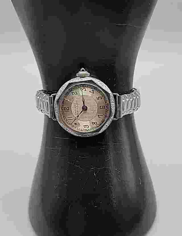 Chateau CADILLAC Ladies Watch Rare 1920s Art Deco  6" Bellavance Band 27mm Dial