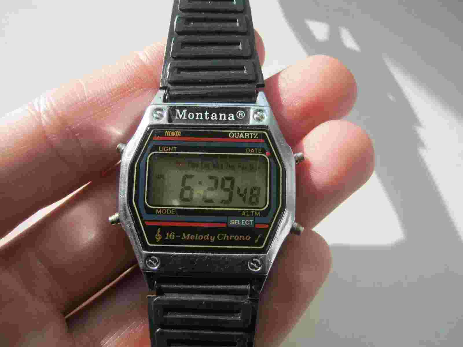 Vintage Wrist Watch Montana Quartz Digital 7 Melody Alarm  (7)