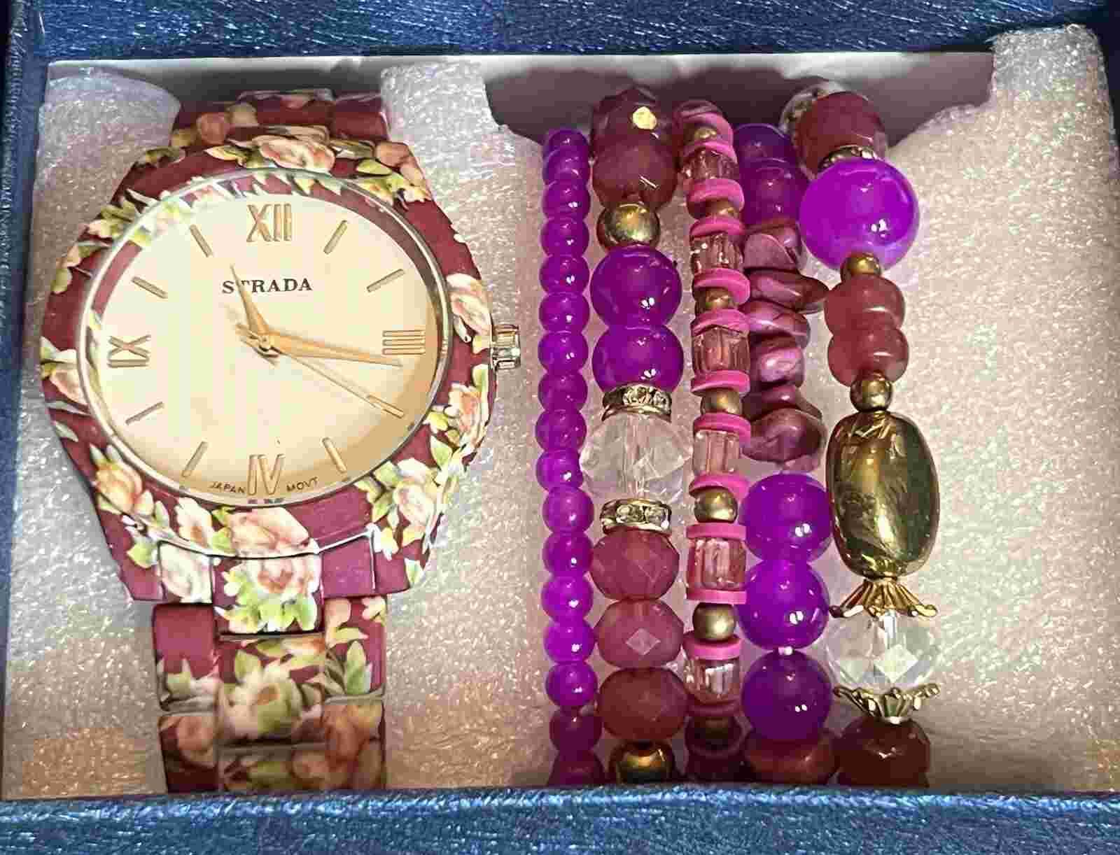 Lot Of 5 STRADA Watch & Bracelet Sets All New In Box (READ DESCRIPTION)