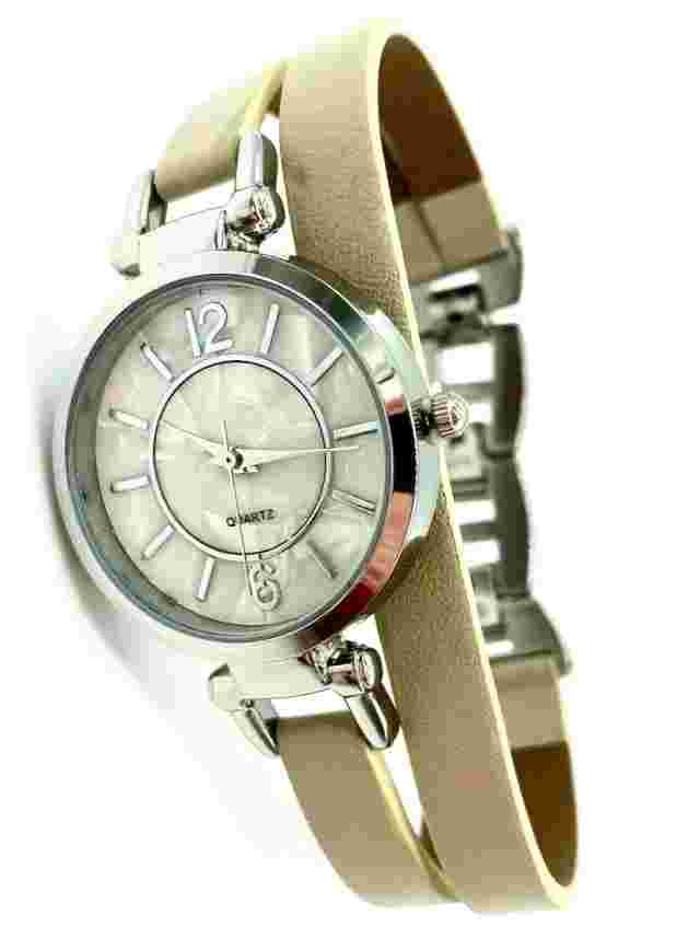 Avon Women's Signature Collection Round Paxton Wrap Beige Wristwatch