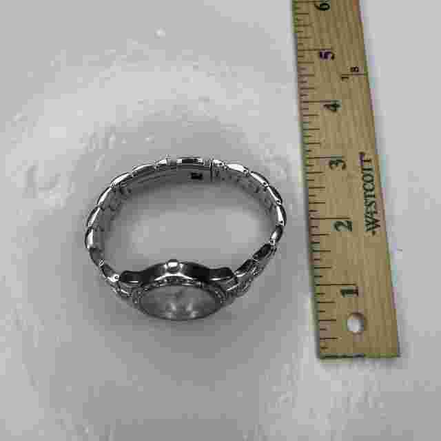 E FMD AL809 Silver Crystals Ladies Retro Watch Stainless Untested