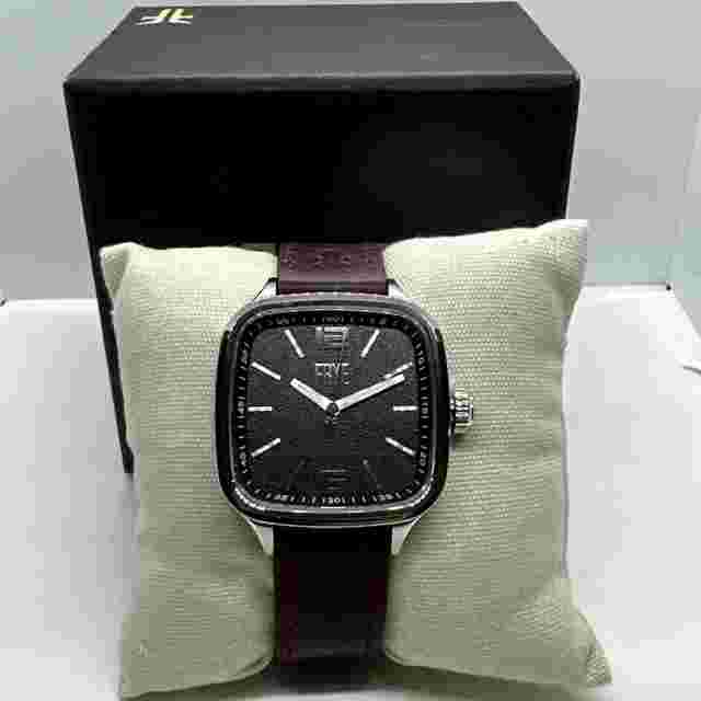 Frye 37fr00002-01 Bowery Watch With 41mm Square Black Face & Brown Leather Band