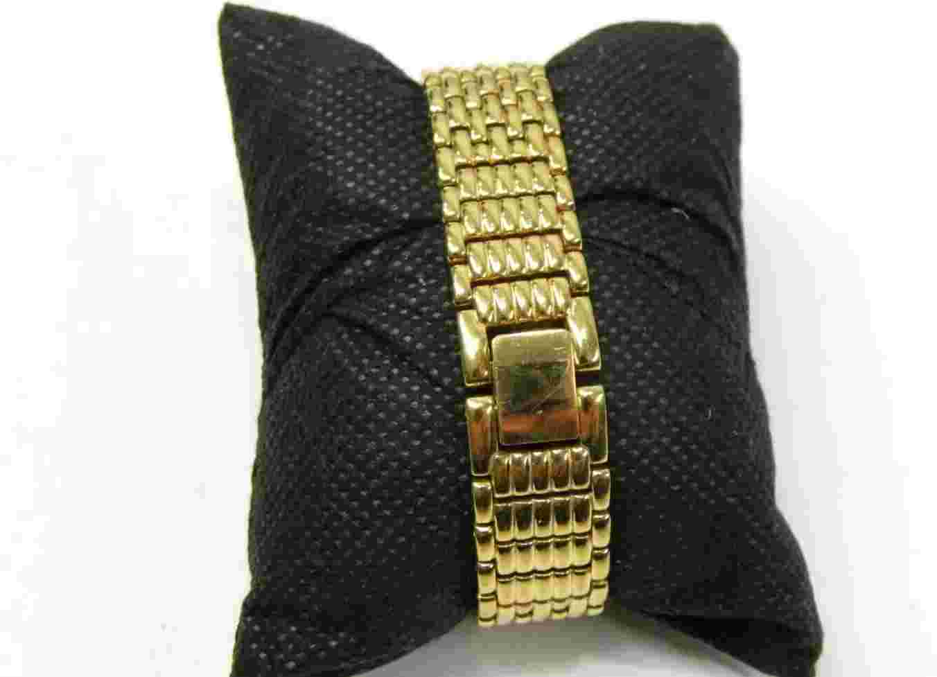 Beautiful DMQ CZ 18k gold plated rhinestone sided SWISS Lady's watch