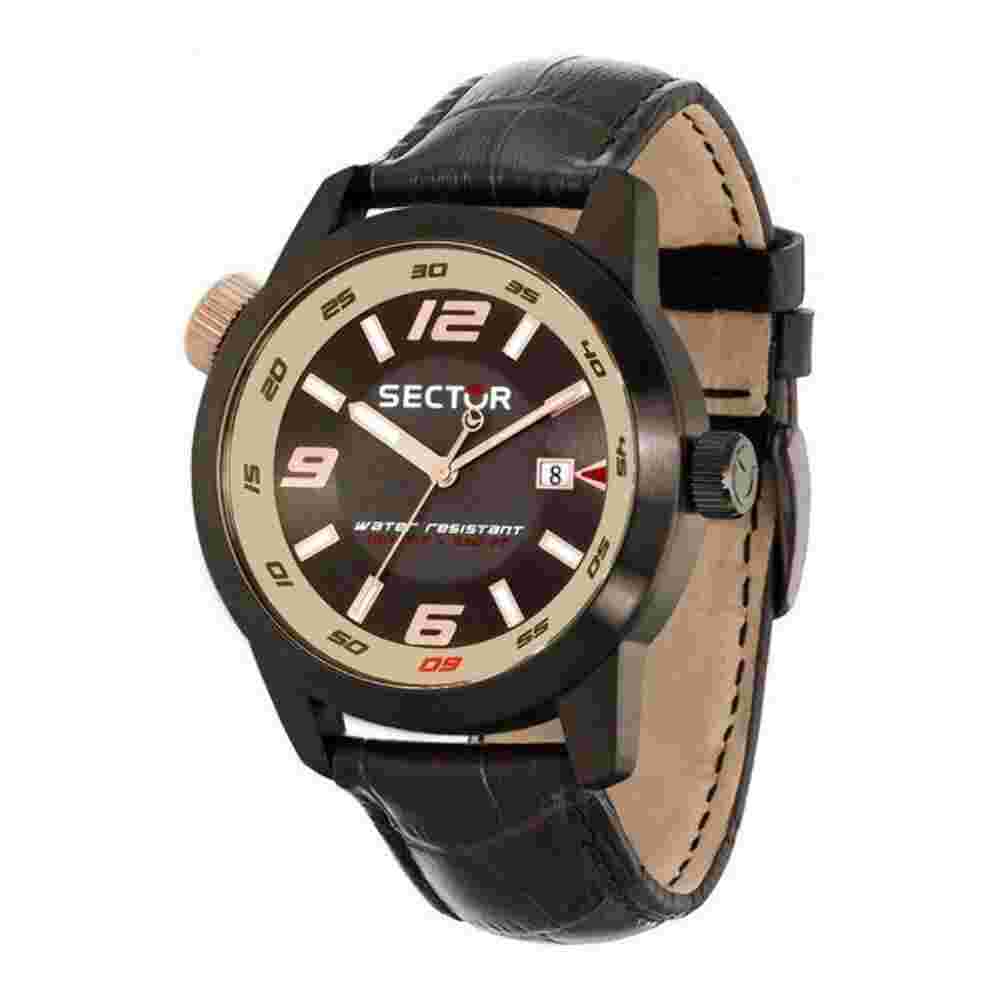 Sector R3251102019 Men's Quartz Watch - 48mm Brown Dial, Brown Leather Strap