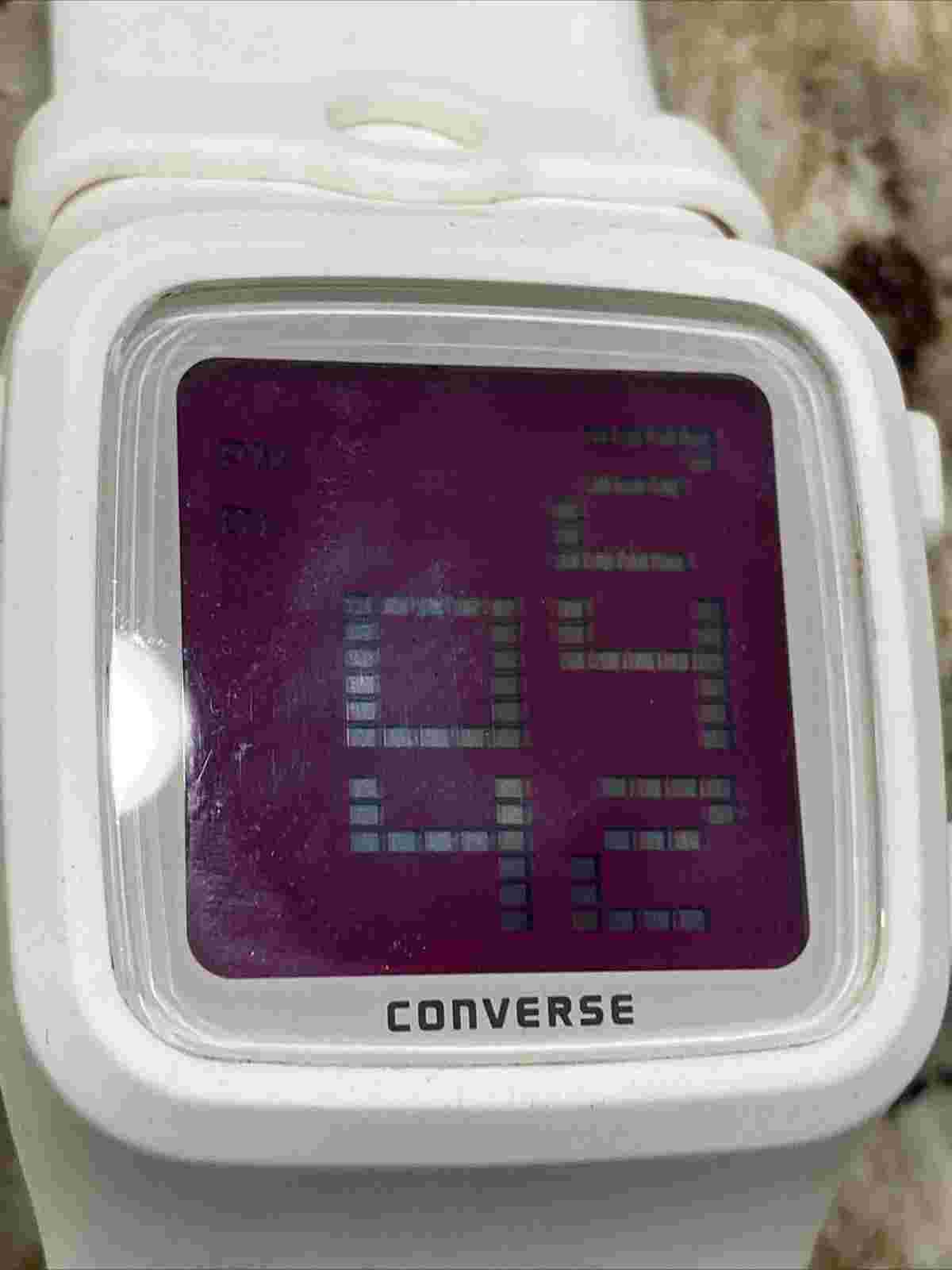 CONVERSE VR002 WR 50M White Tone Quartz Digital Unisex Watch