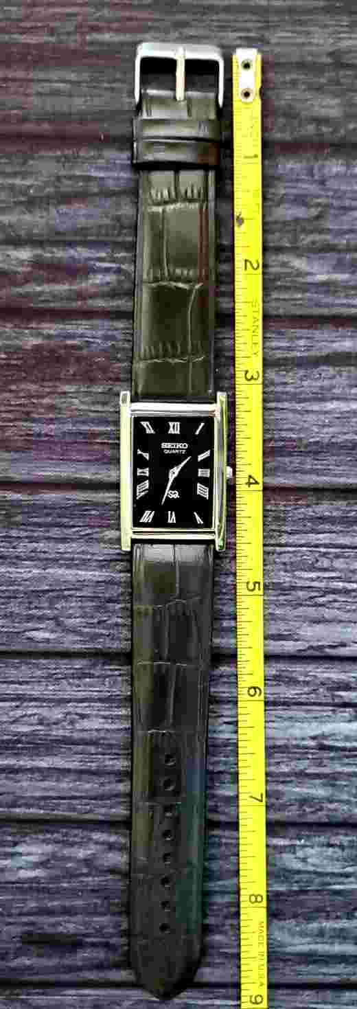 Vintage NOS Men Tank  Slim Rectangular Dress Watch New Mvt & Batt🌟