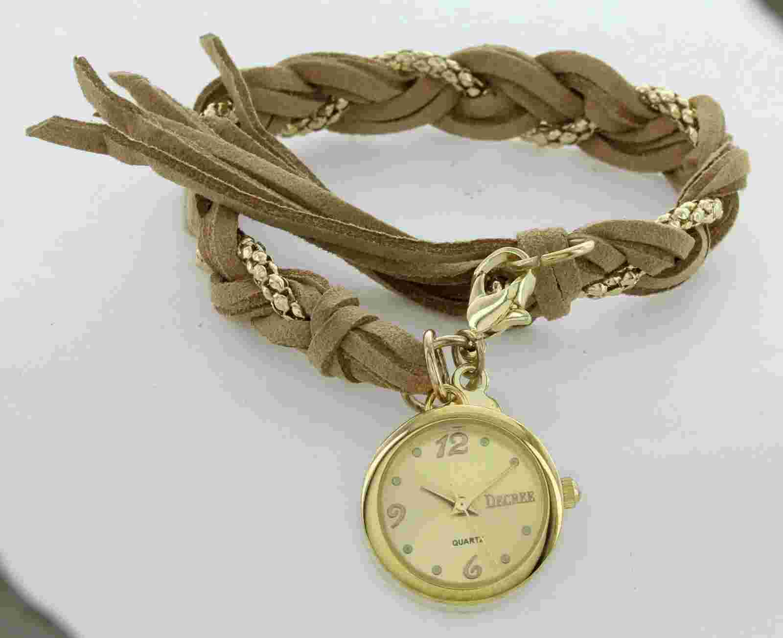 Decree Women's Leather Bracelet Watch With Decorative Box DCR71D (New BATTERY)