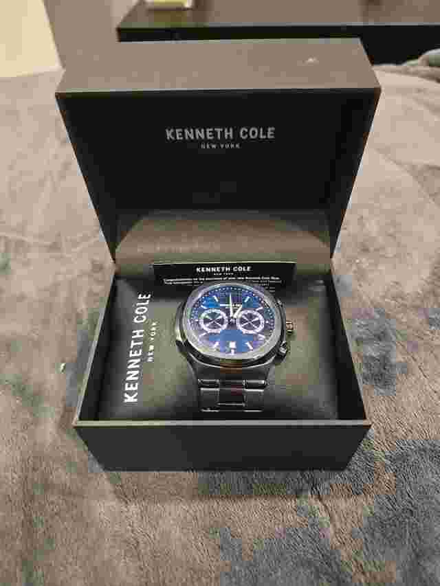 Kenneth Cole Men's Steel Gunmetal Blue Stainless Steel Watch (Works Great)