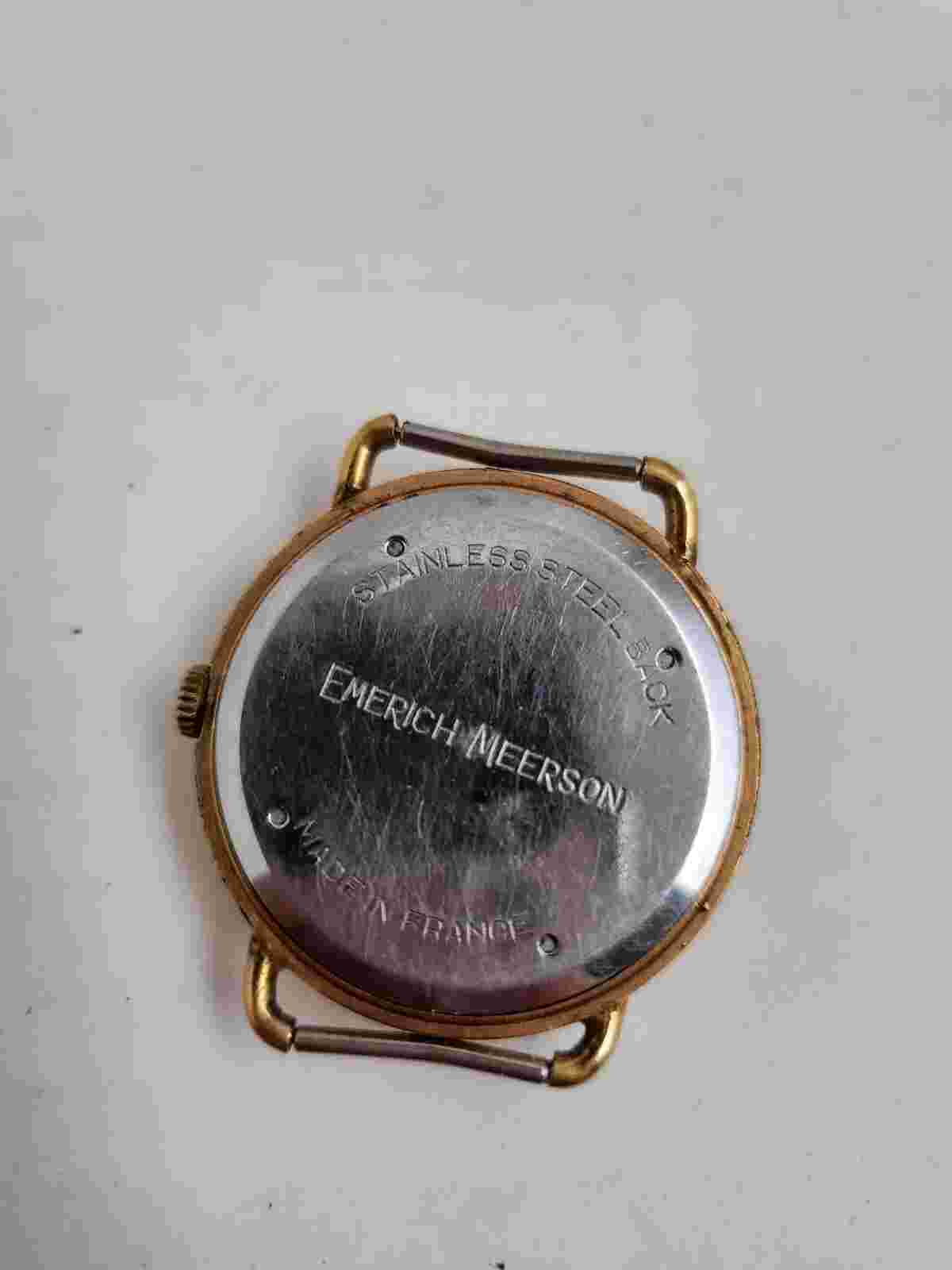 Vintage Emerich Meerson Paris 17 Jewel Manual Wind Dress Watch Made in France