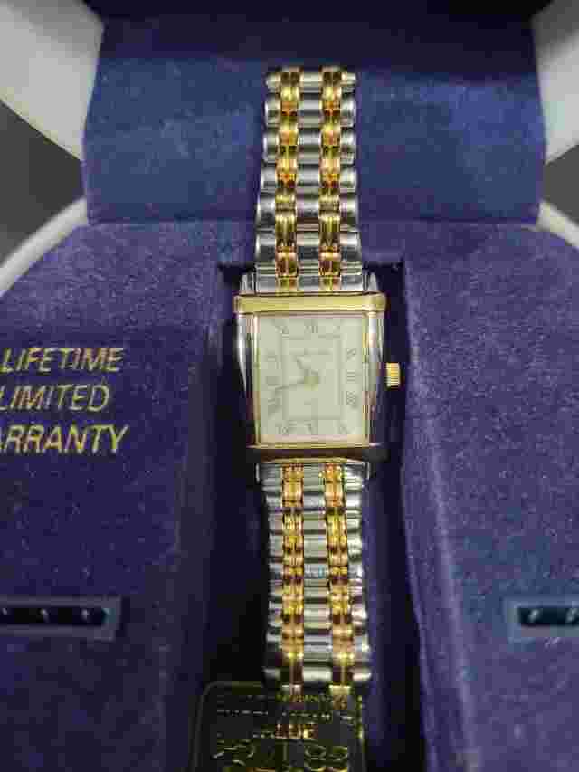 Sag Harbor Women Watch Stainless Steel Silver Gold Battery Water Re White Quartz