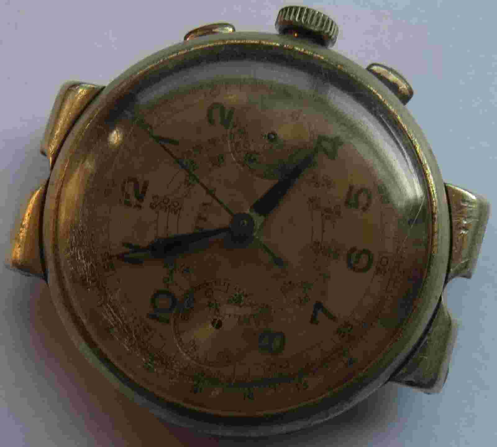 Titan Chronograph mens wristwatch gold filled case load manual cal. Venus 175